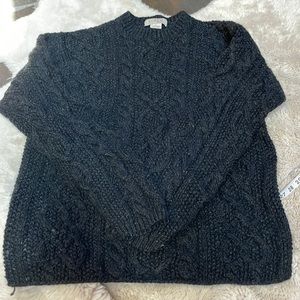 Mens cable knit wool sweater